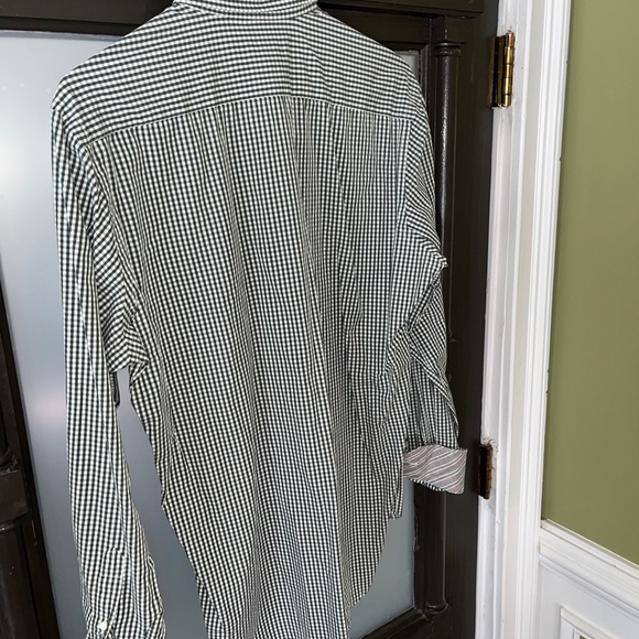 Tailorbyrd Button Down Shirt Adult Large Men White Green Grey Plaid EUC - Picture 4 of 7